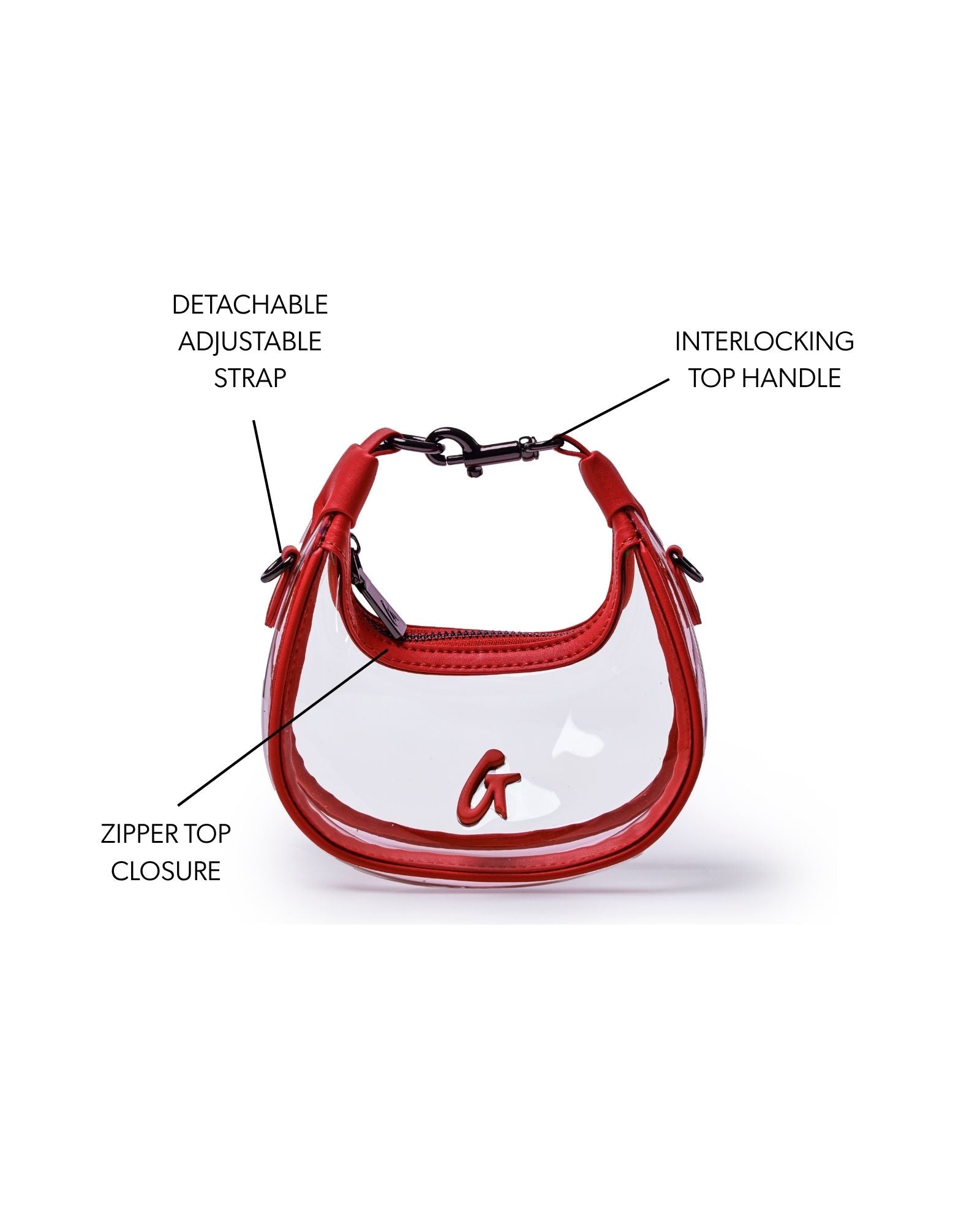 gigo ナヨン　ナブリ　クリアバッグ Nano Clear Hobo Bag | Red | Durable PVC Mini Bag | Glam-Aholic