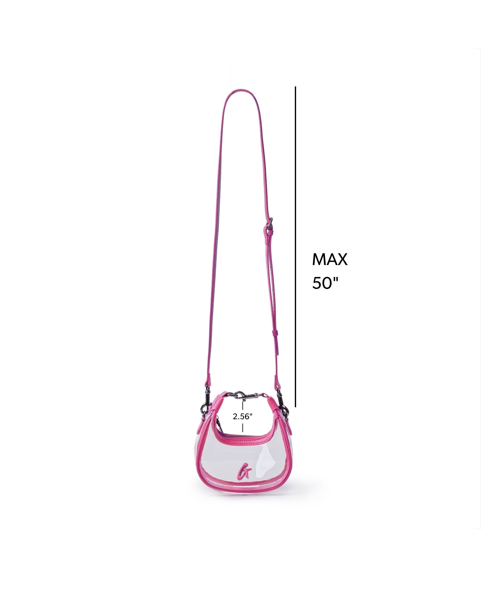 NANO CLEAR HOBO BAG - HOT PINK