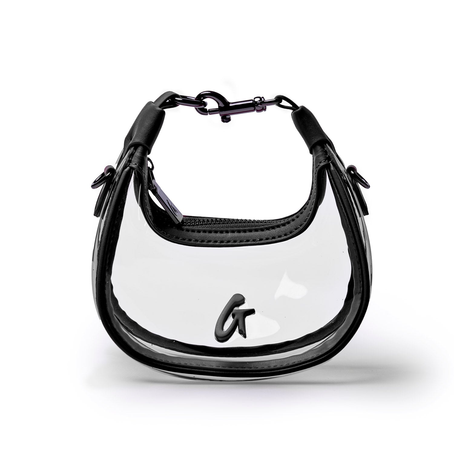 NANO CLEAR HOBO BAG - BLACK