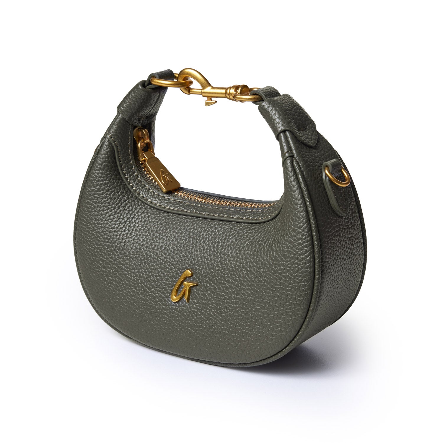 NANO PEBBLE HOBO BAG - OLIVE GREEN