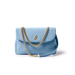 MEDIUM DENIM GOLD FLAP BAG