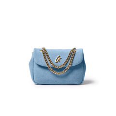 DENIM MINI CLASSIC FLAP BAG-GOLD