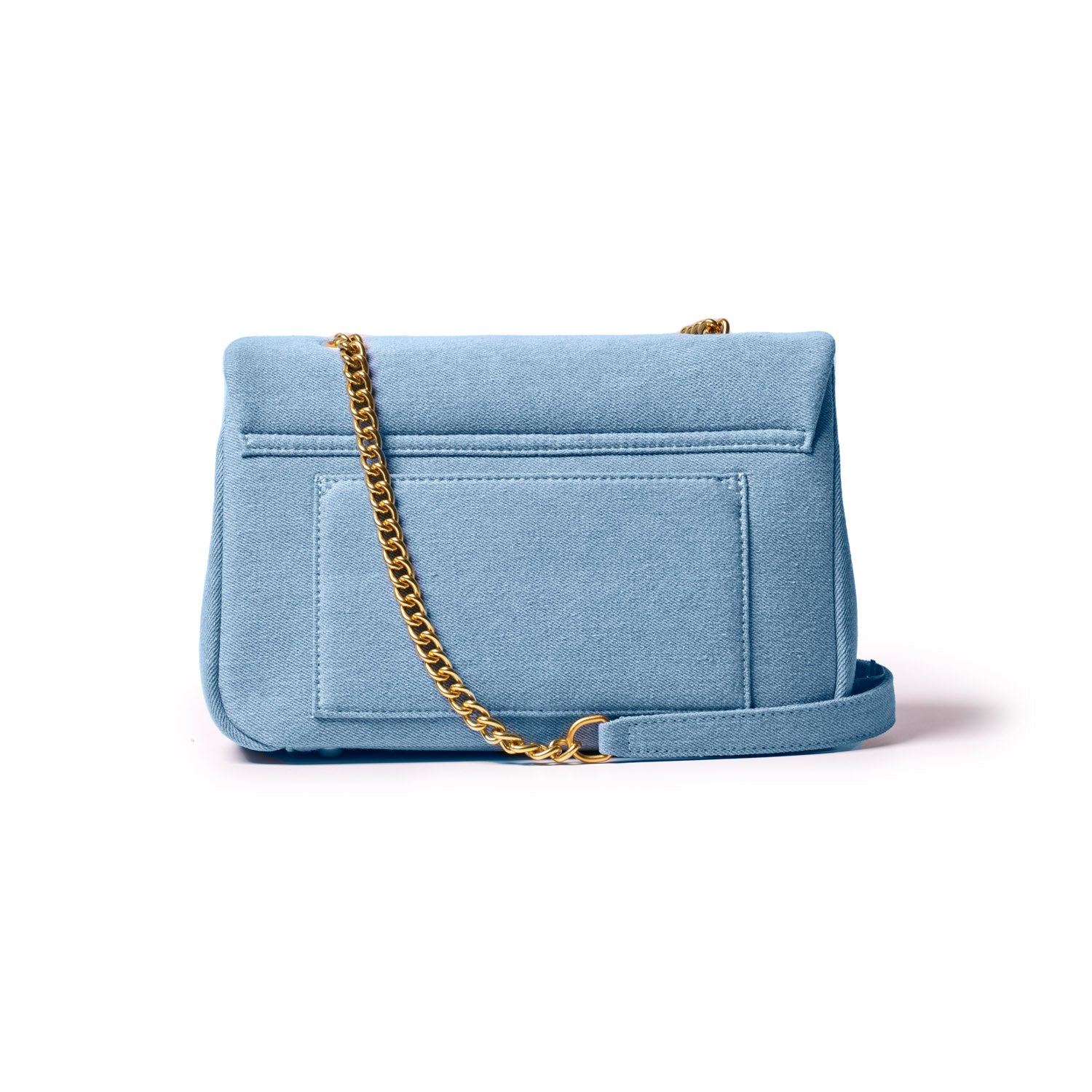 DENIM MEDIUM CLASSIC FLAP BAG-GOLD