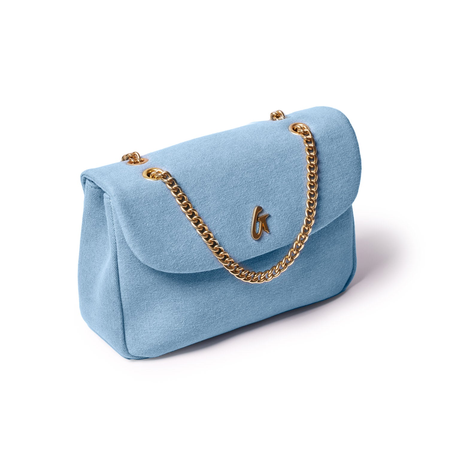 DENIM MEDIUM CLASSIC FLAP BAG-GOLD