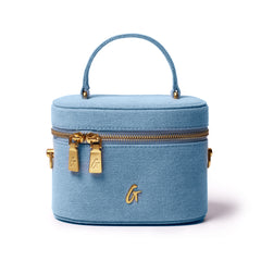 DENIM VANITY BAG-GOLD