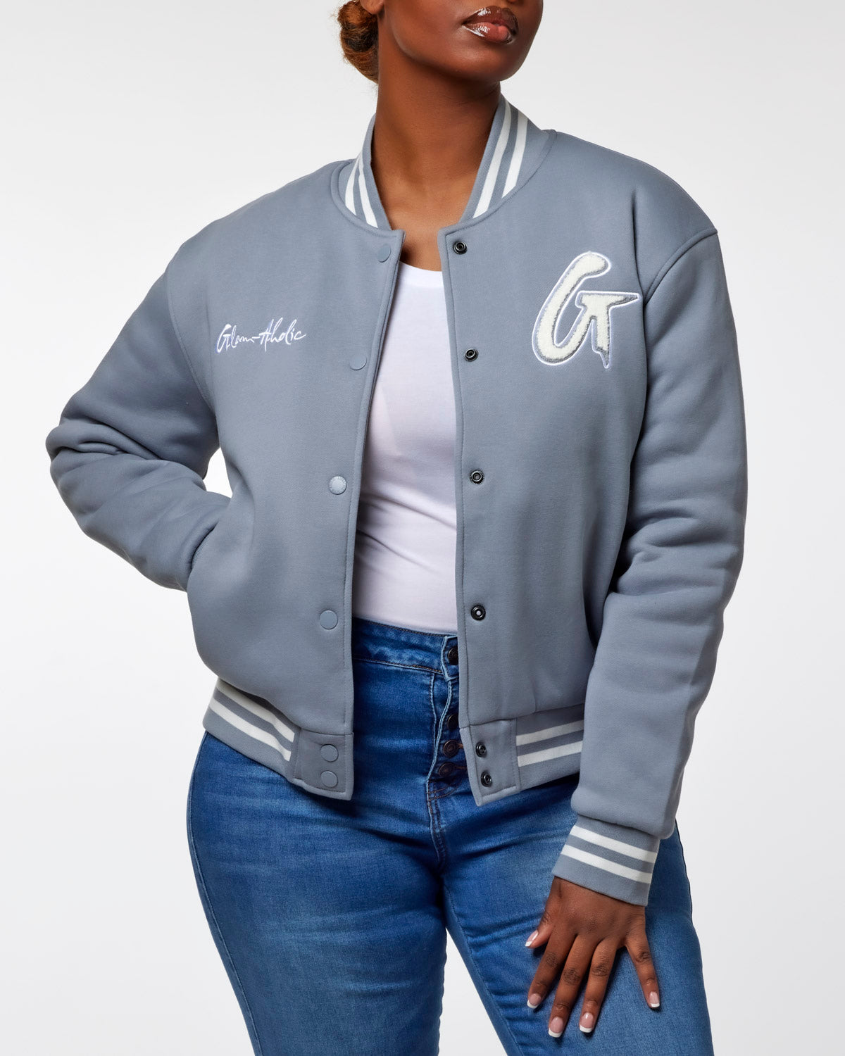 Luxury Varsity Jacket with Chenille Monogram G | Glam-Aholic Lifestyle