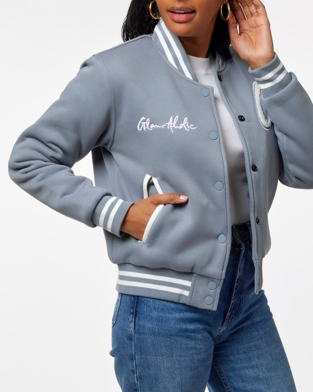 ESSENTIAL VARSITY JACKET - GRAY