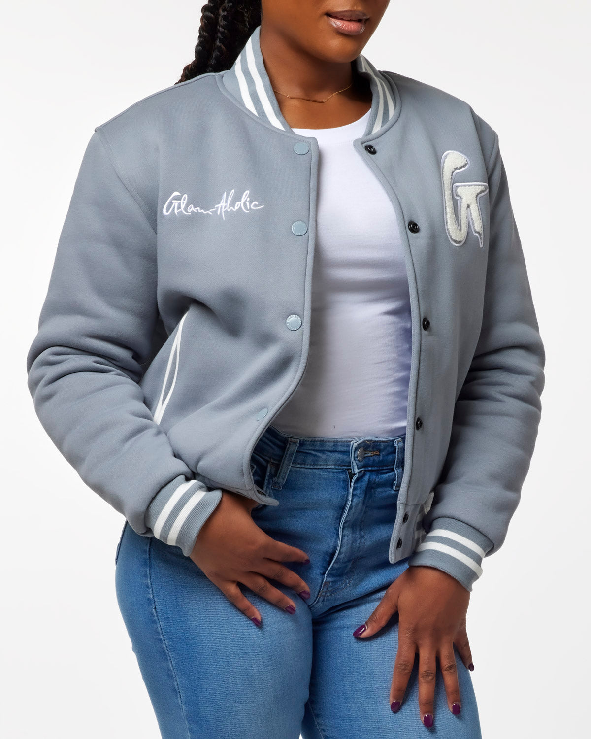 ESSENTIAL VARSITY JACKET - GRAY