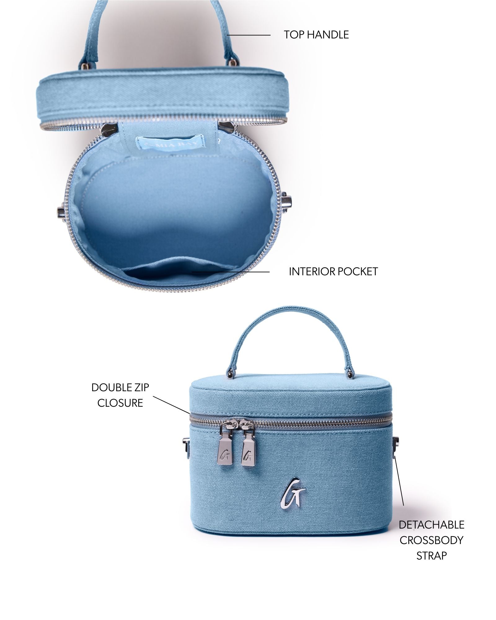 Jumbo Denim Vanity Bag-Silver | Multi-Functional Accessory for