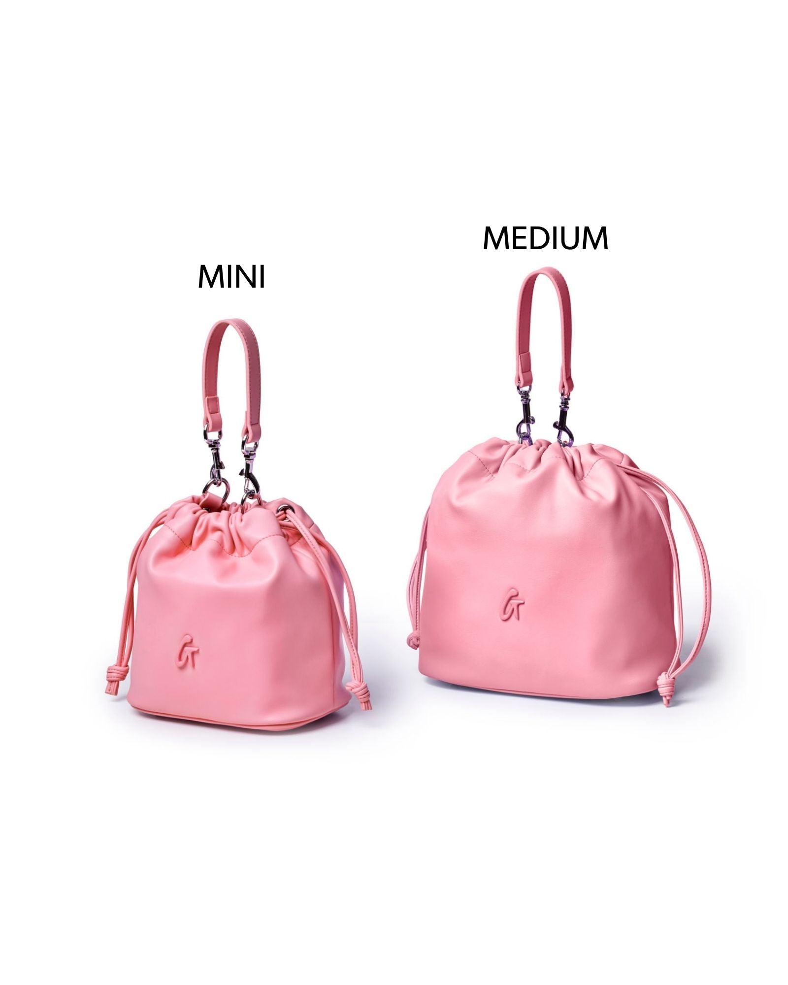 MEDIUM DRAWSTRING BUCKET BAG - SOFT PINK