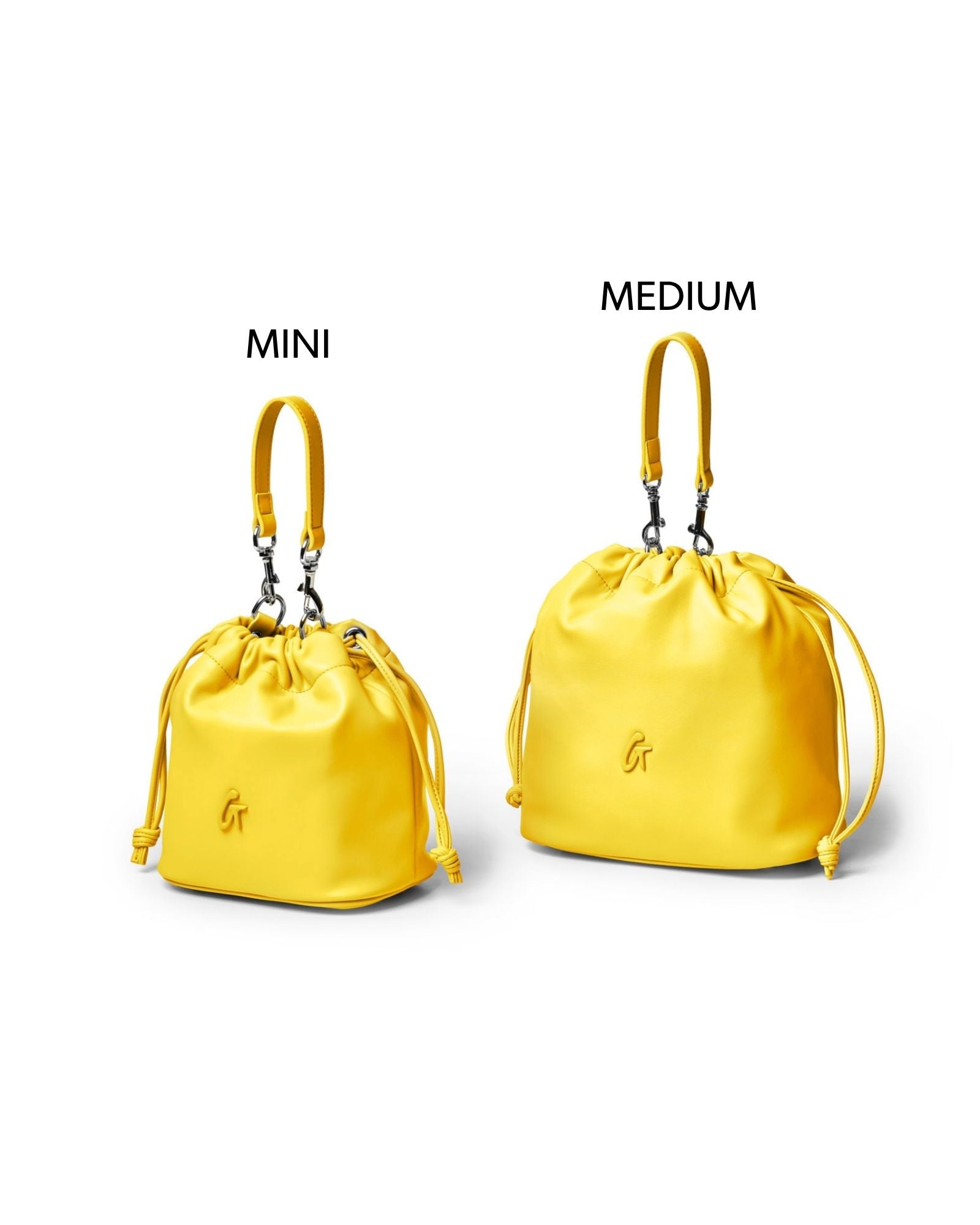MEDIUM DRAWSTRING BUCKET BAG - YELLOW