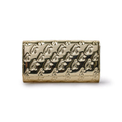 GLAM-AHOLIC MONOGRAM TRAVEL WALLET METALLIC GOLD