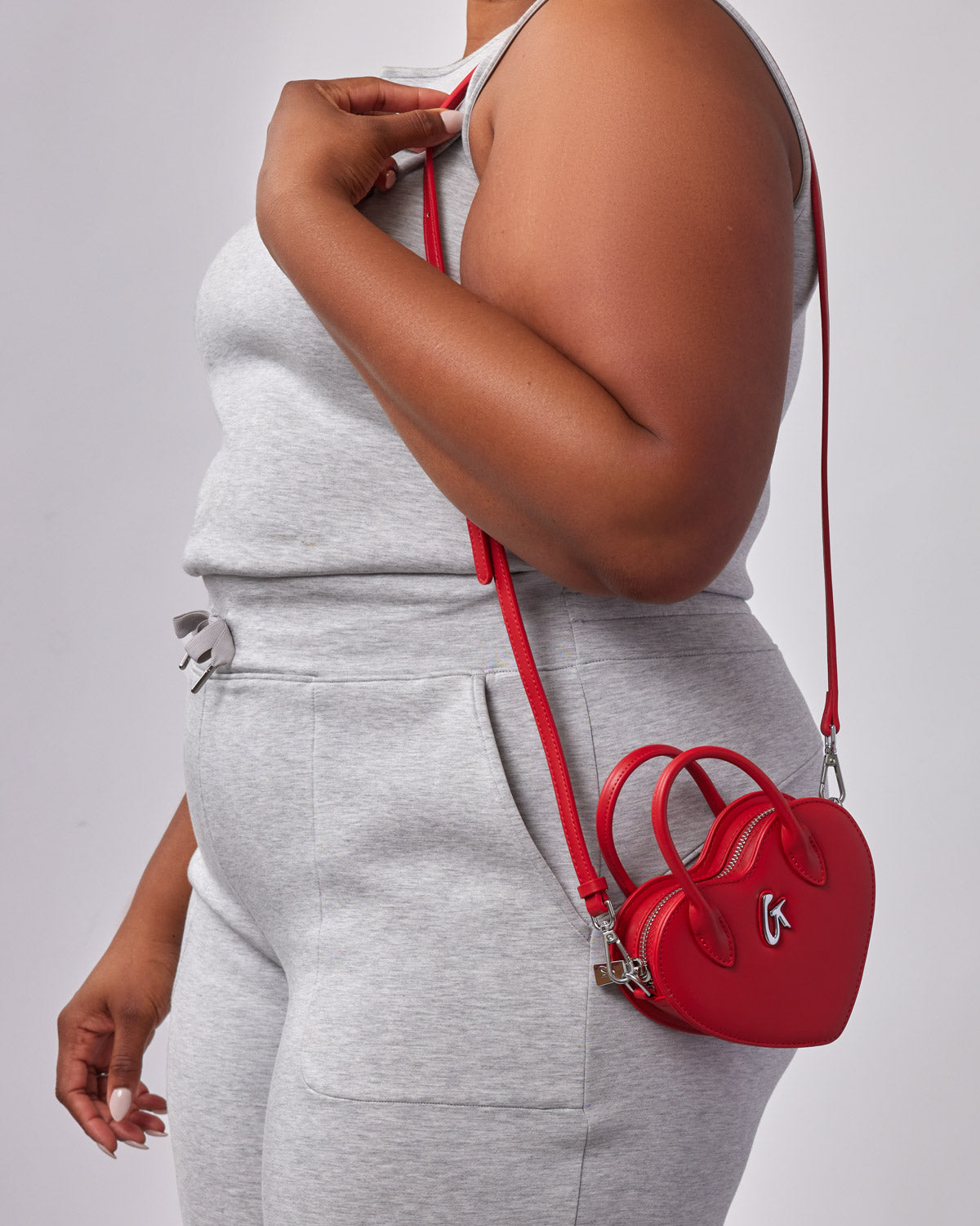 Glam-Aholic Mini Red Heart Bag - Vegan Leather Crossbody & Handle Bag