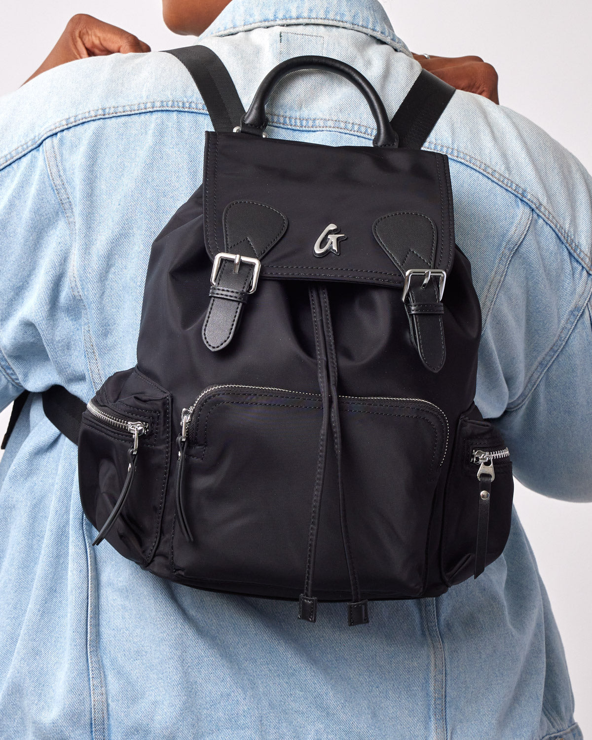 Nylon black backpack online