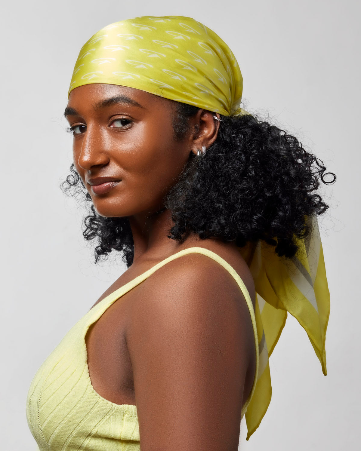 LARGE MONOGRAM SILK SCARF - YELLOW