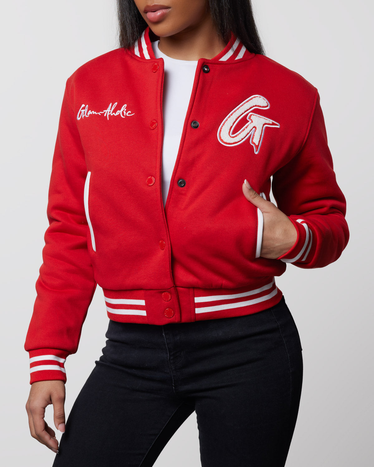 ESSENTIAL VARSITY JACKET - RED