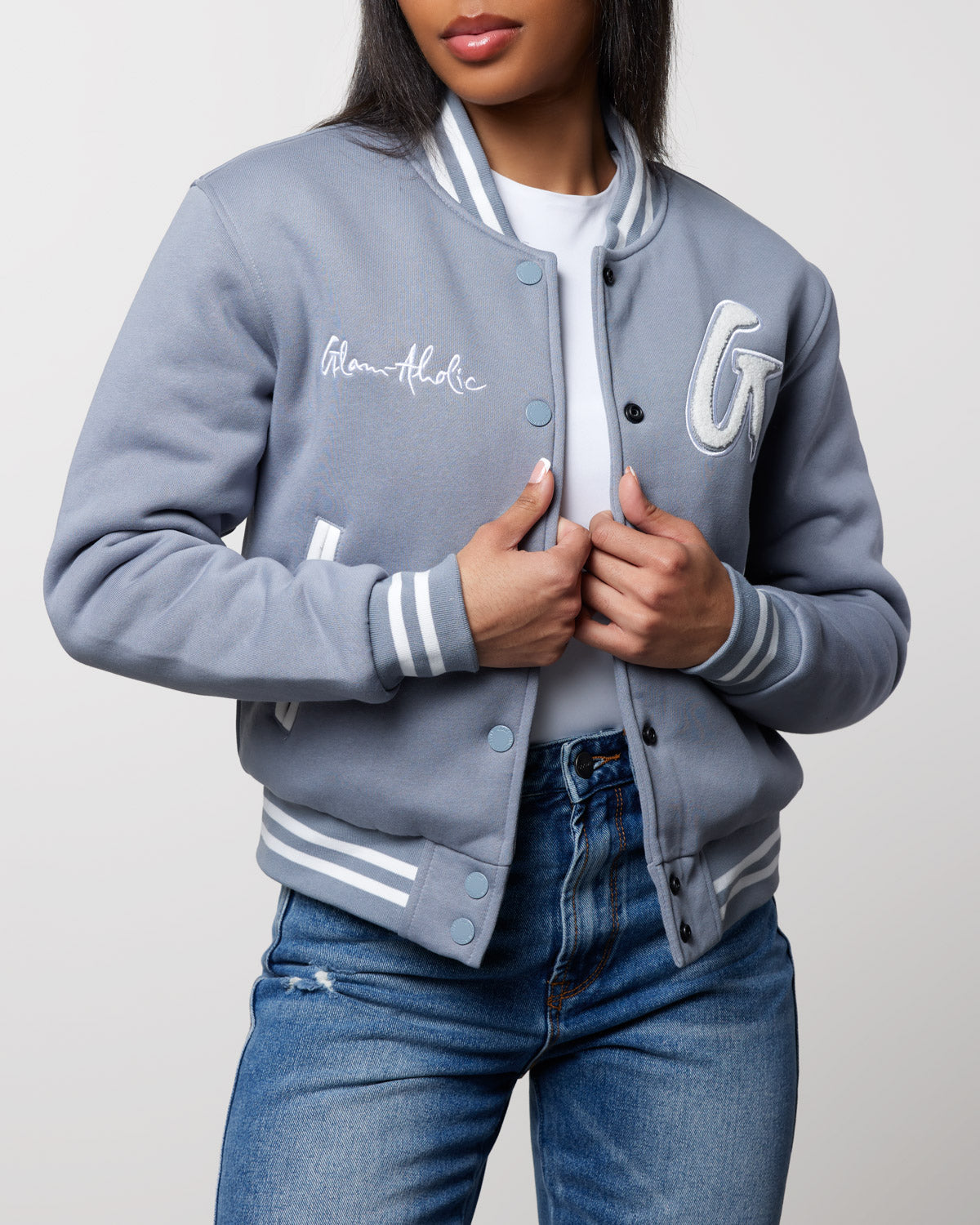 ESSENTIAL VARSITY JACKET - GRAY