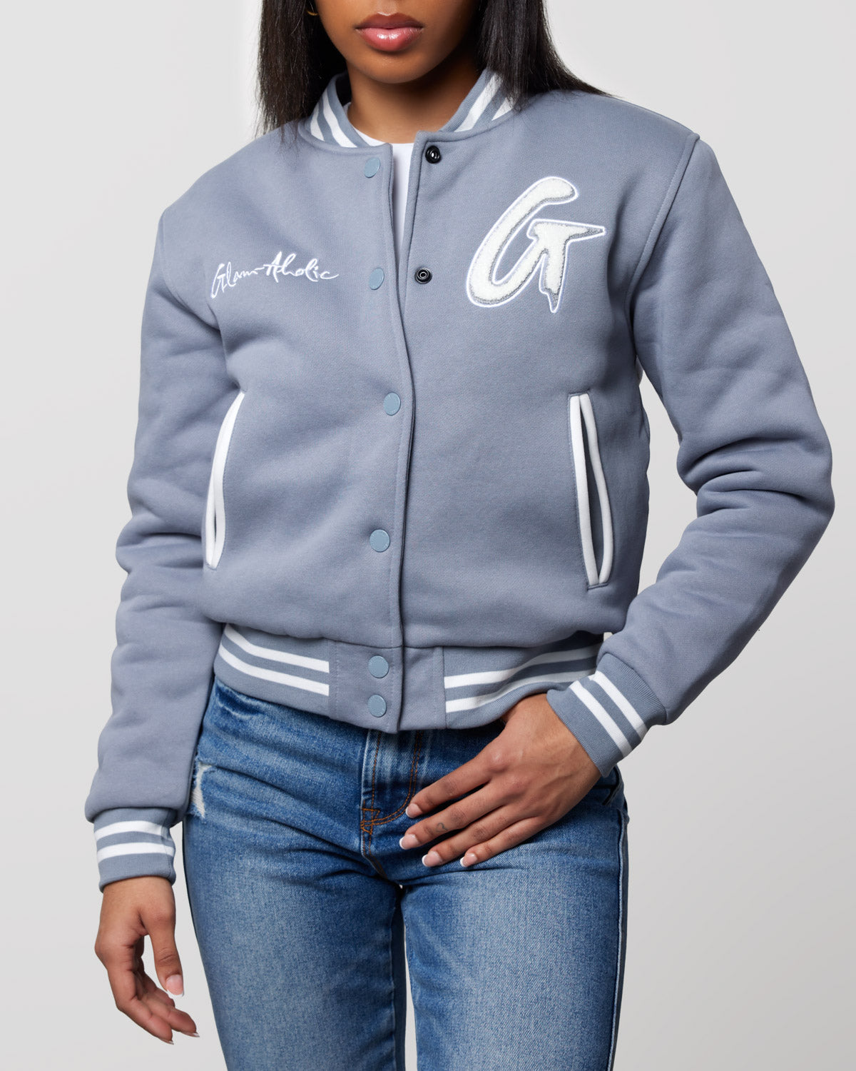 ESSENTIAL VARSITY JACKET - GRAY