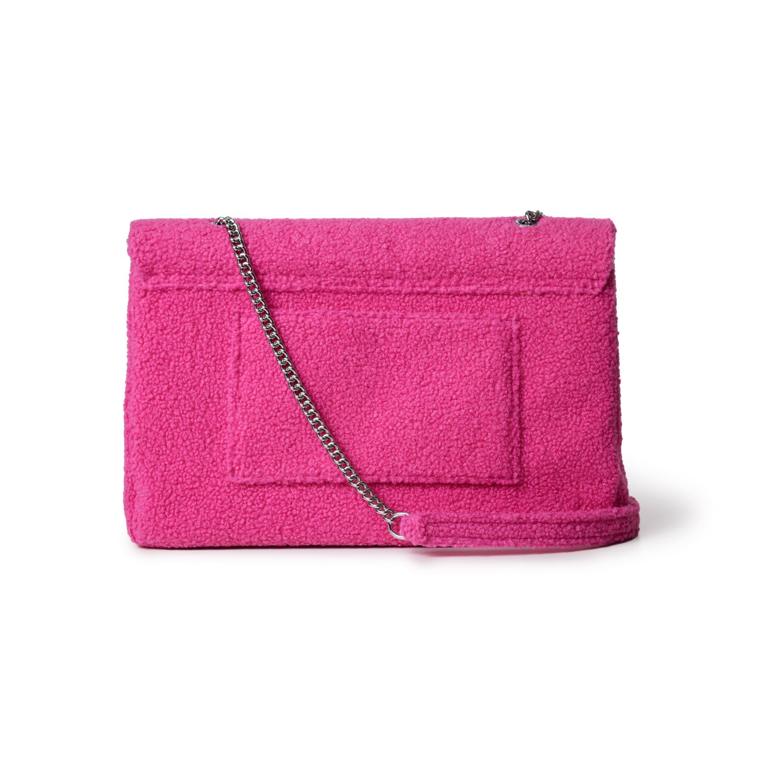 XL TEDDY FLAP BAG - HOT PINK