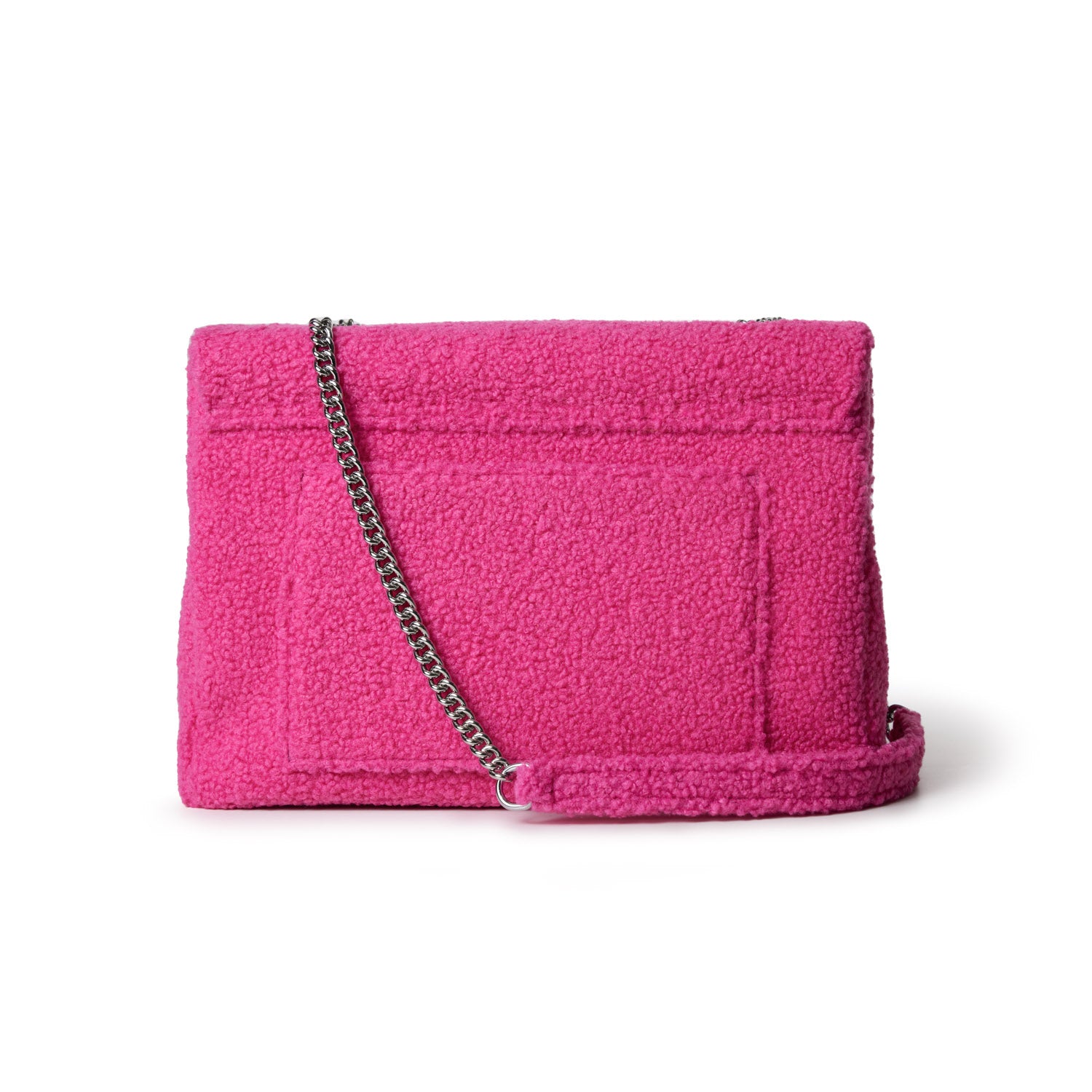 LARGE TEDDY FLAP BAG - HOT PINK