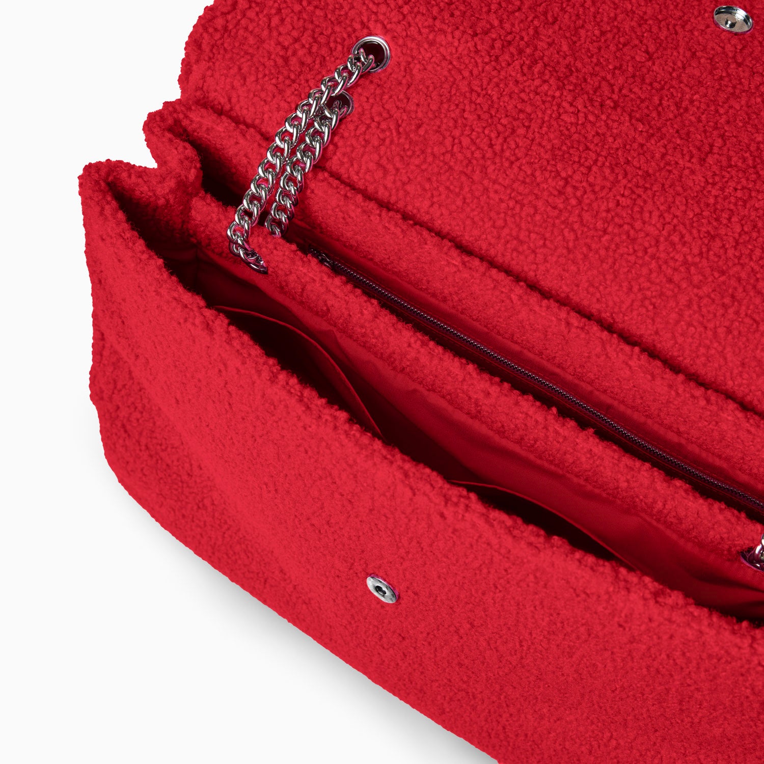 XL TEDDY FLAP BAG - RED