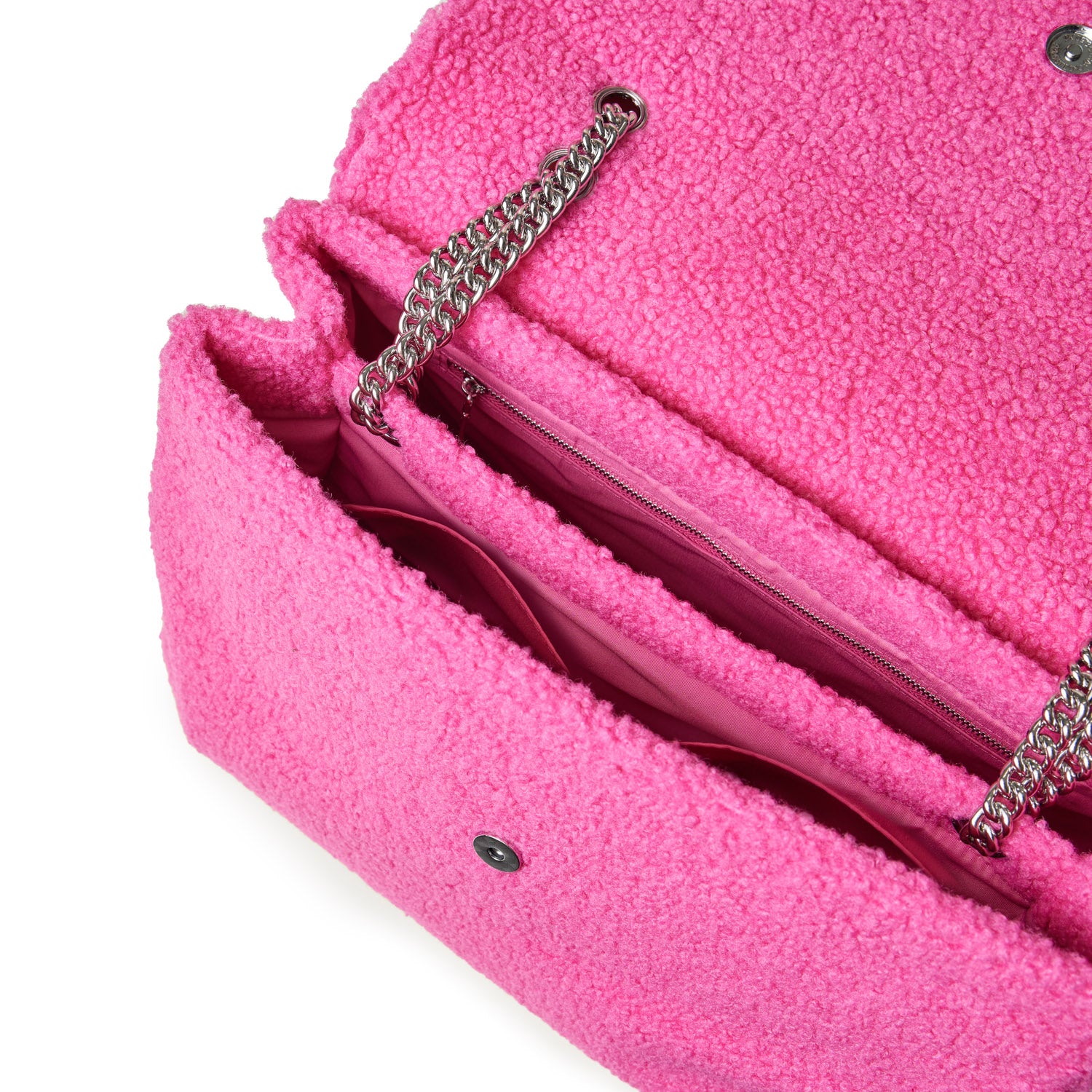 LARGE TEDDY FLAP BAG - HOT PINK