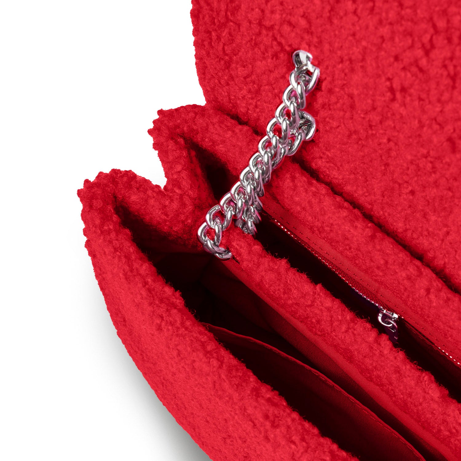 MEDIUM TEDDY FLAP BAG - RED