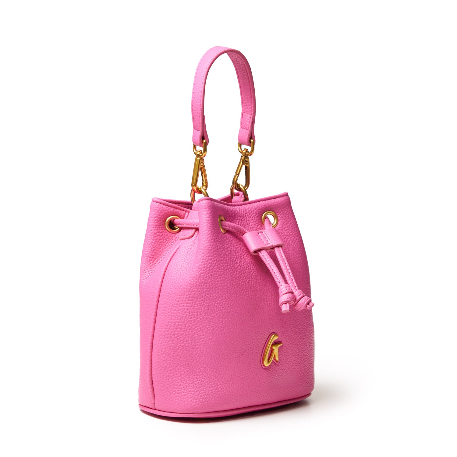 PEBBLE MINI BUCKET BAG HOT PINK