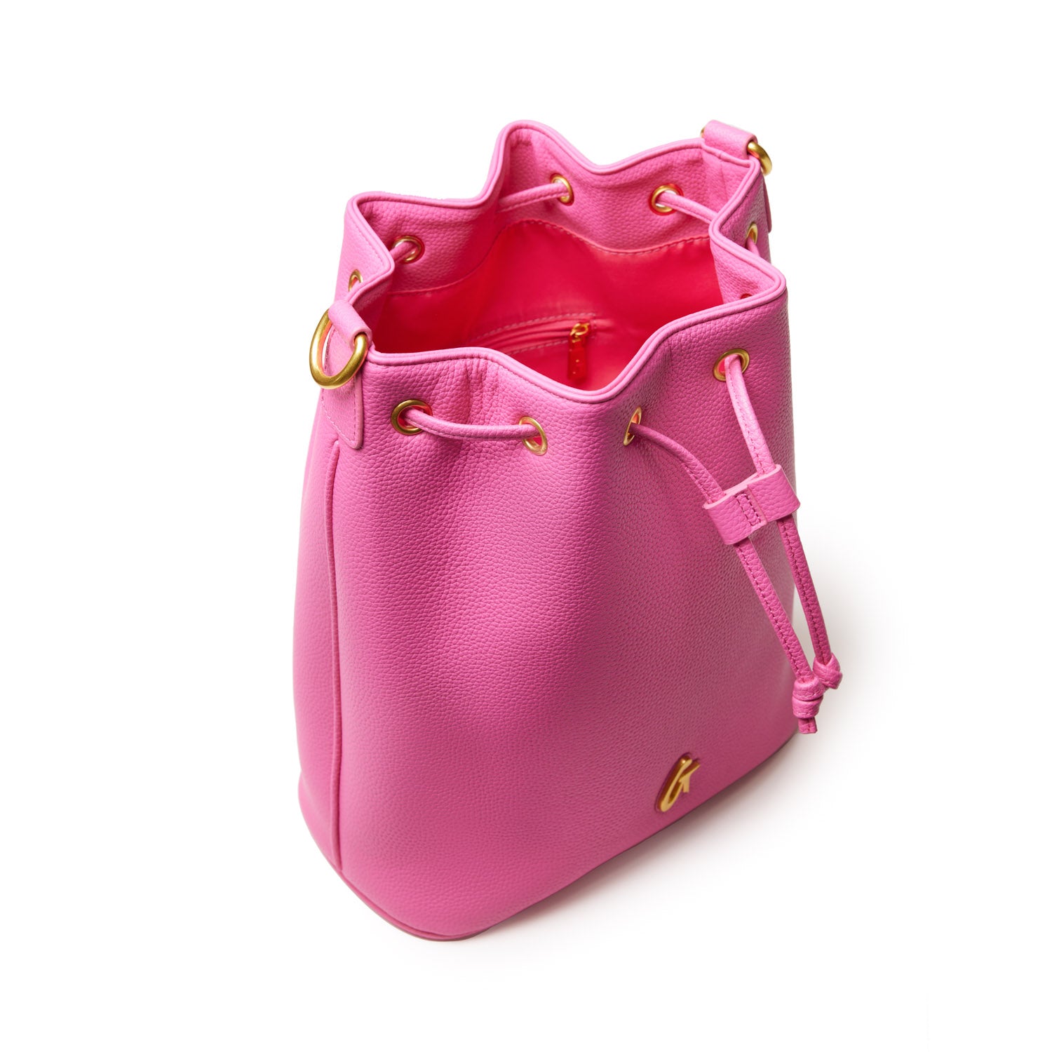 PEBBLE LARGE BUCKET BAG HOT PINK