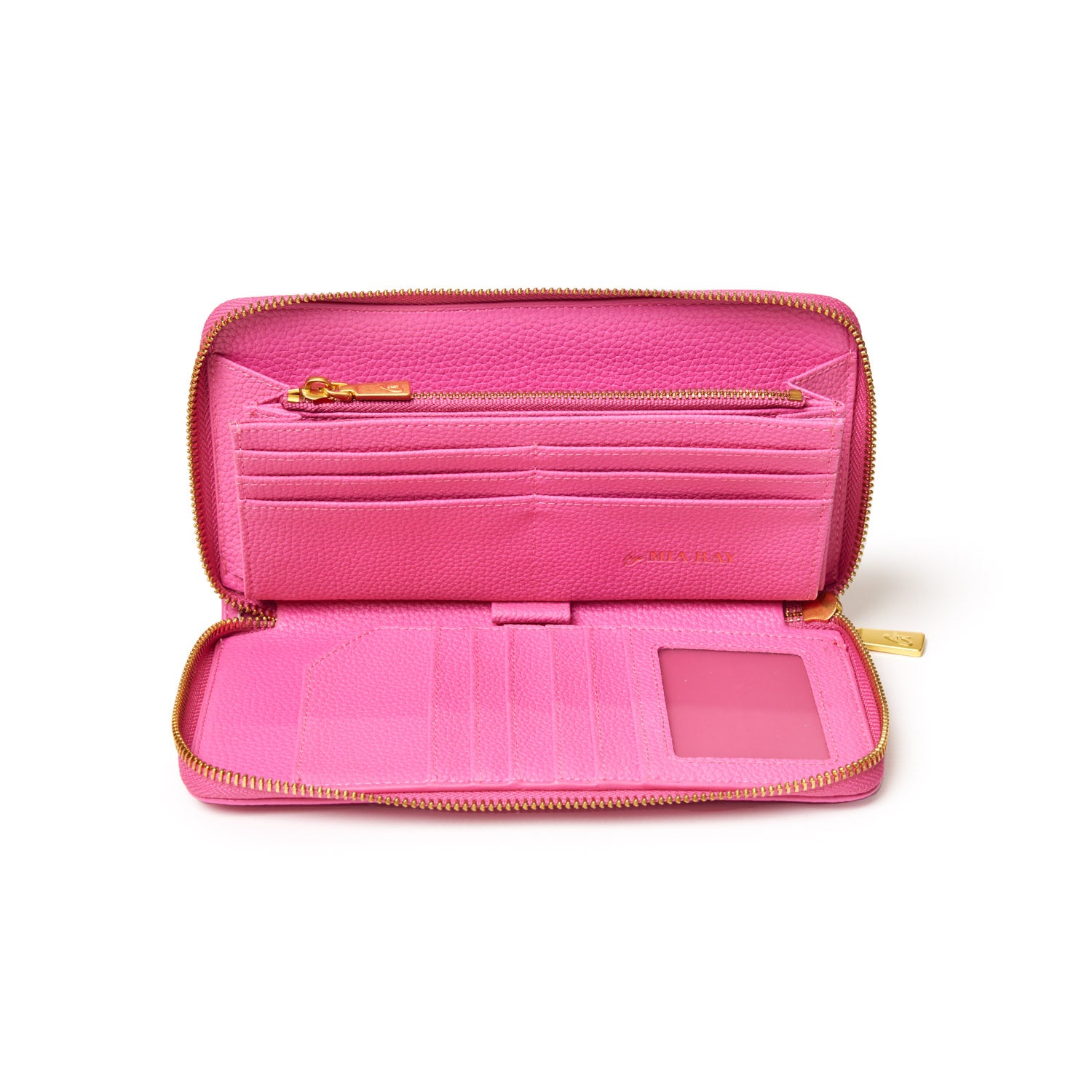 JUMBO PEBBLE WALLET - HOT PINK