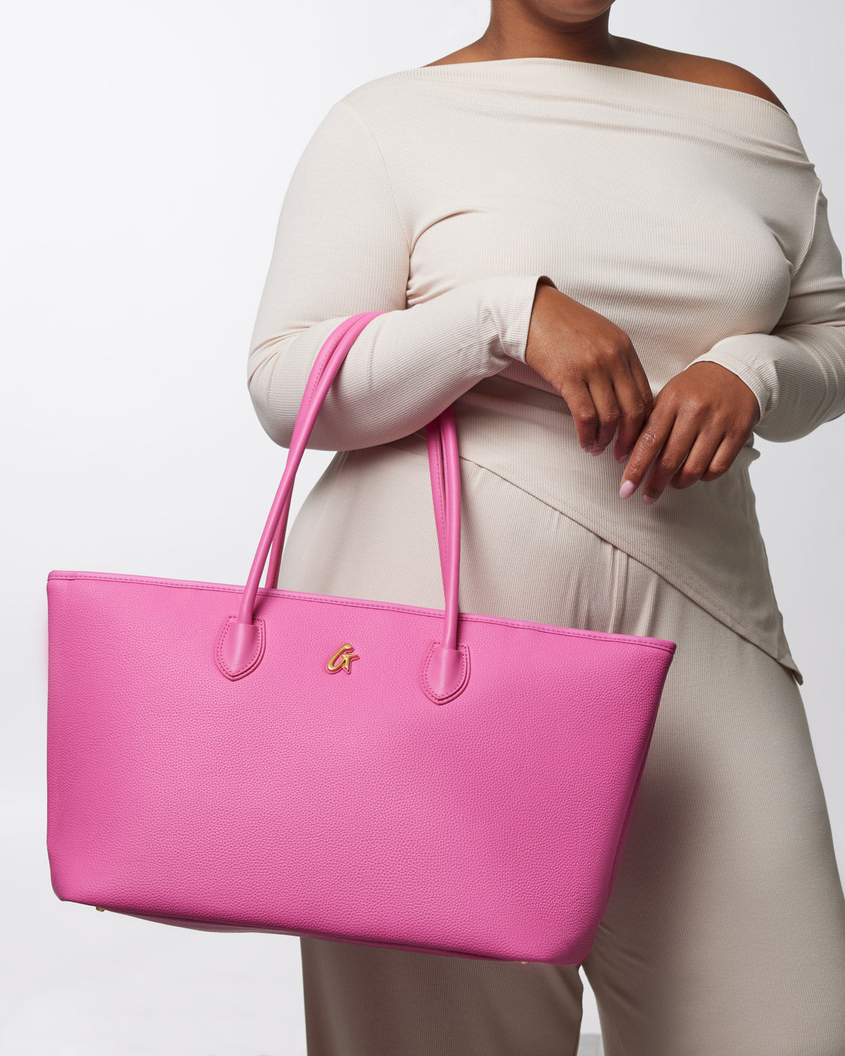 PEBBLE TOTE BAG - HOT PINK