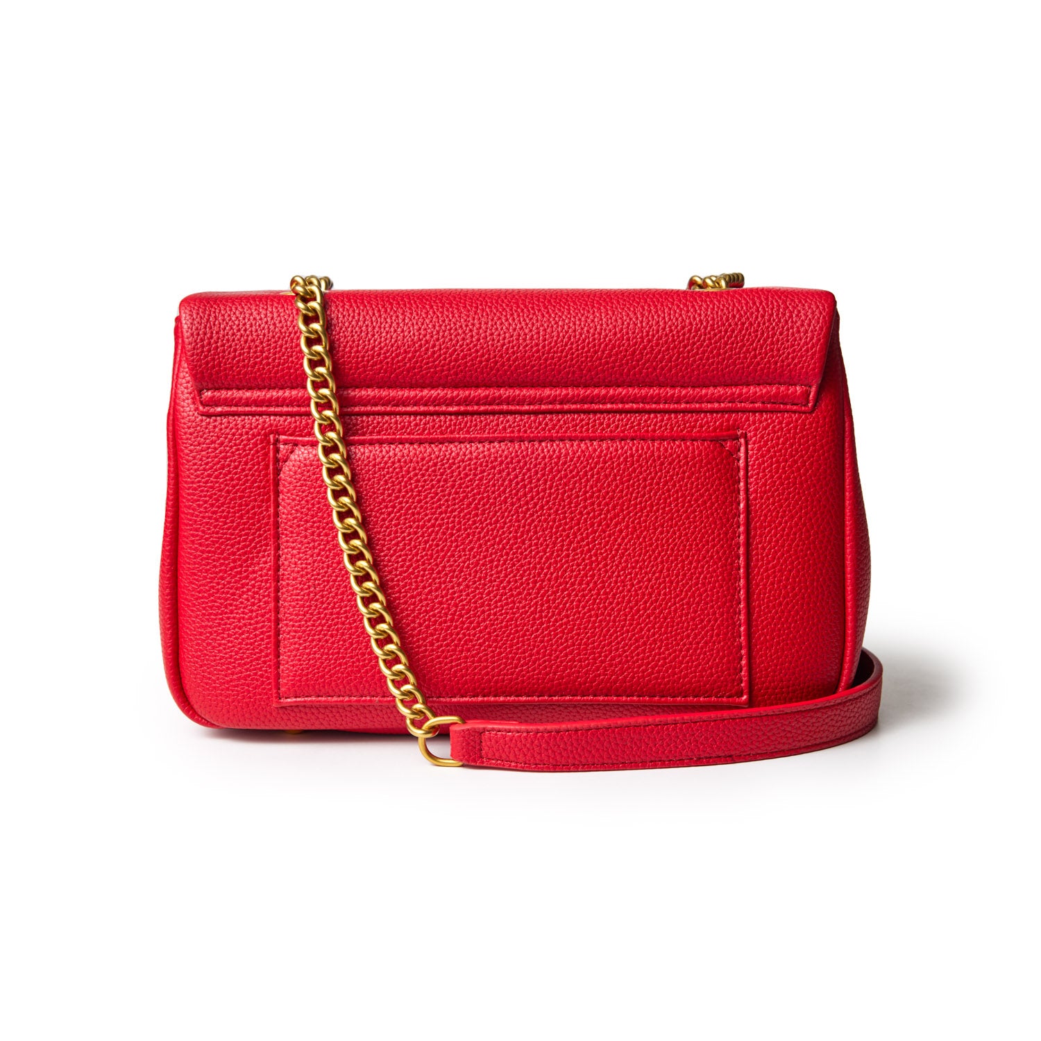 PEBBLE MEDIUM FLAP BAG RED