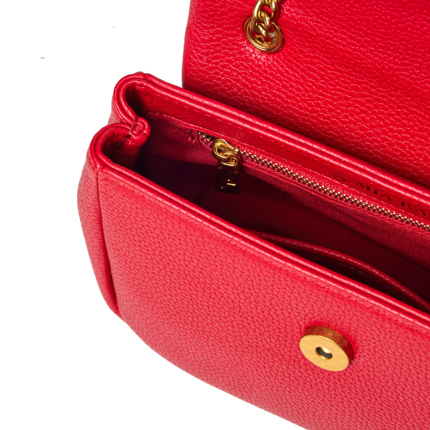 PEBBLE MINI FLAP BAG RED