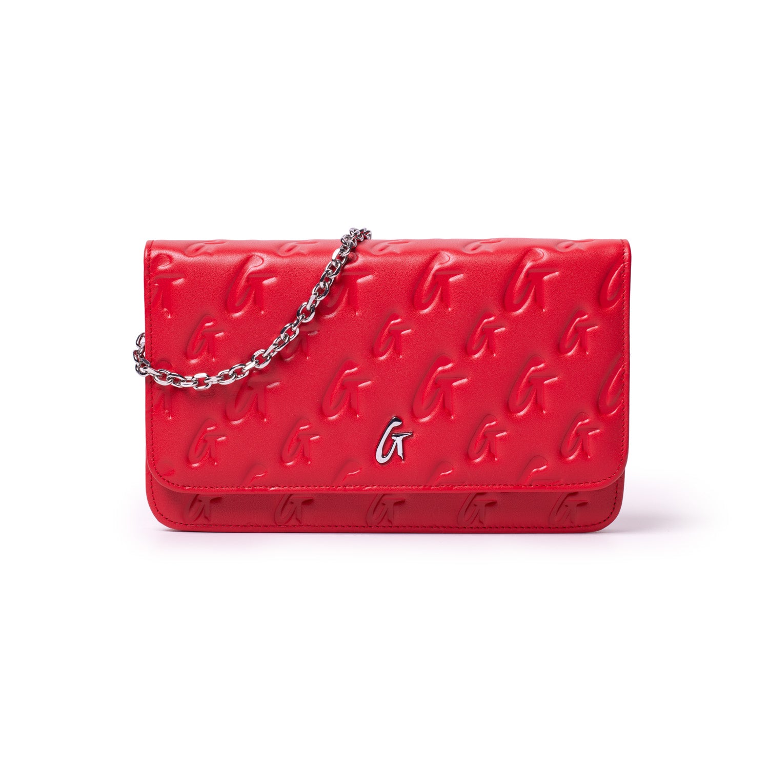 RED MONOGRAM WALLET ON CHAIN-SILVER – Glam-Aholic Lifestyle