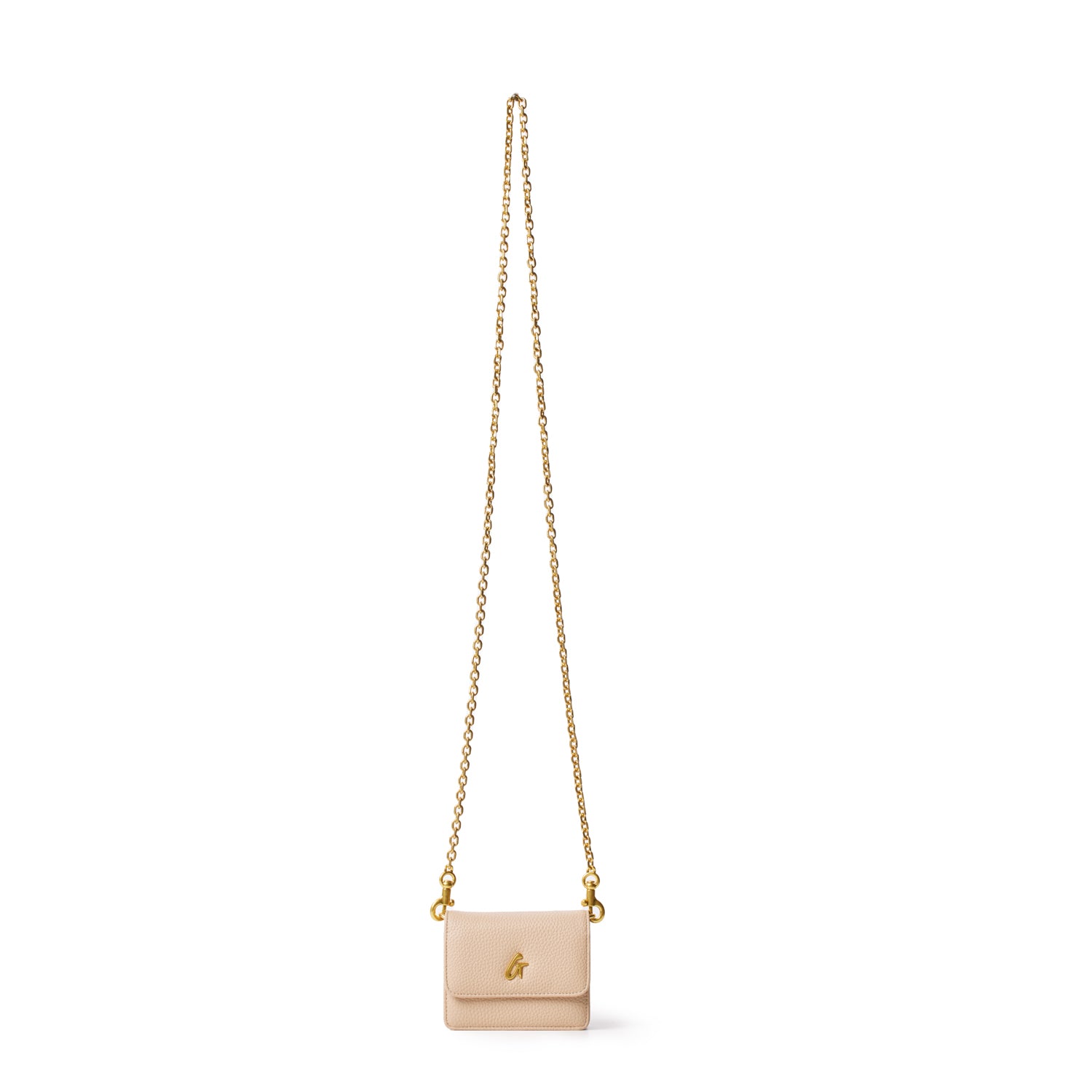 PEBBLE MINI WALLET ON CHAIN NUDE