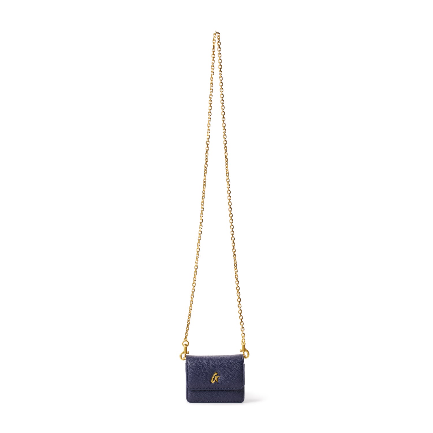 PEBBLE MINI WALLET ON CHAIN NAVY