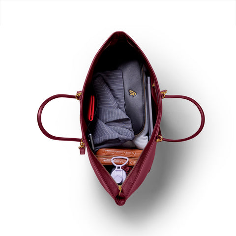 Jumbo Pebble Tote Bag | Burgundy | Premium Vegan Leather | Glam