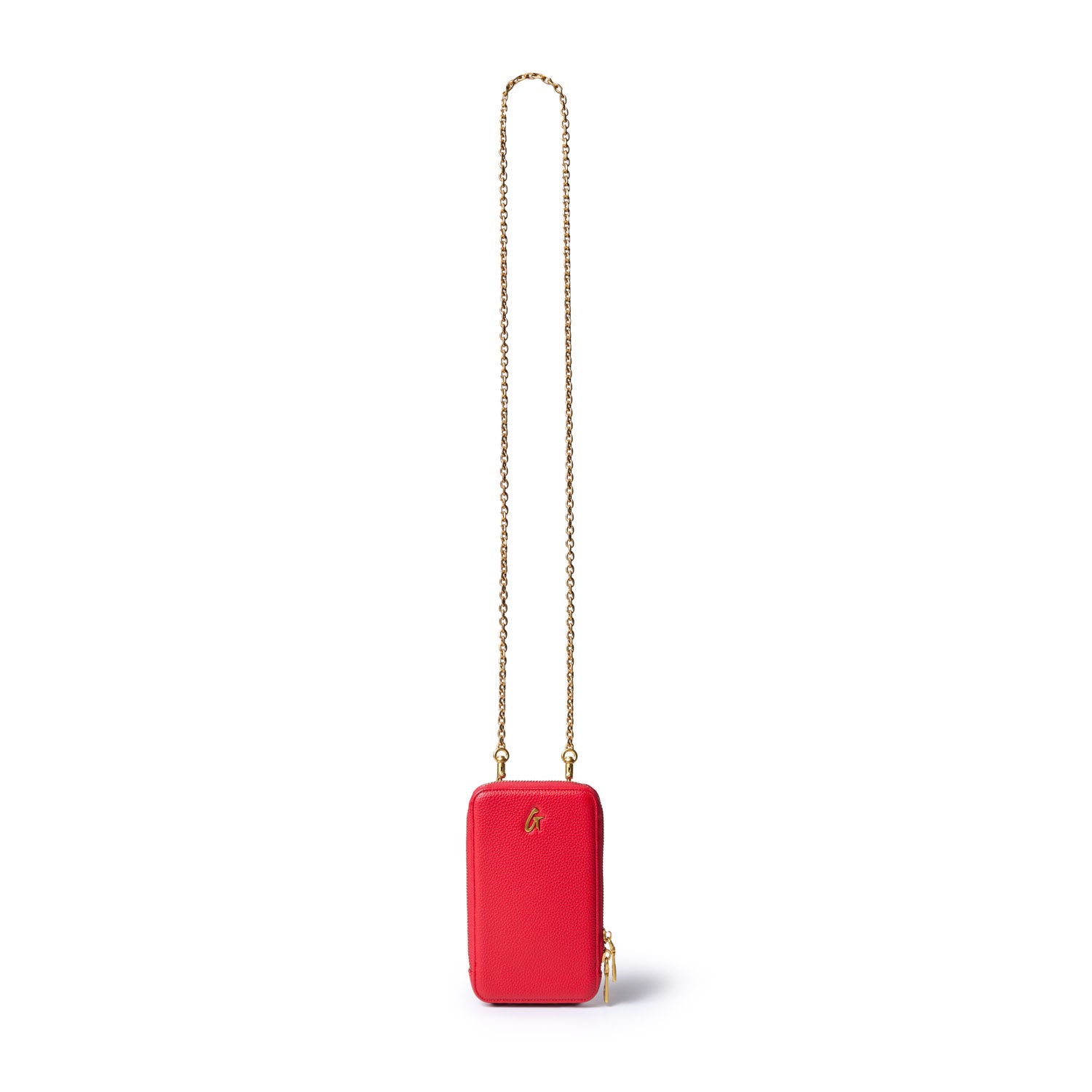 PEBBLE PHONE CROSSBODY - RED