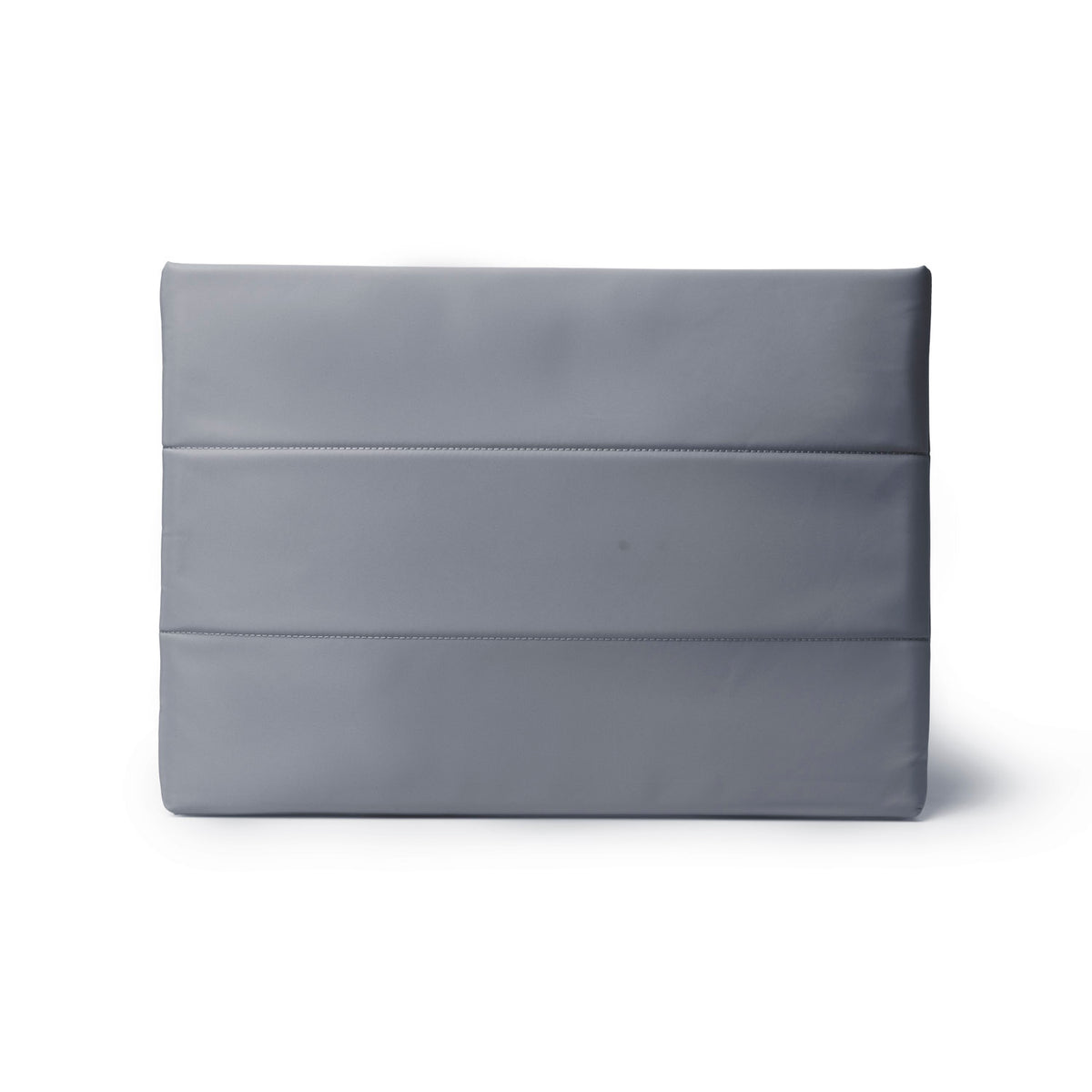 Gray nylon laptop sleeve featuring a sleek design with subtle stitching for added style and protection.
