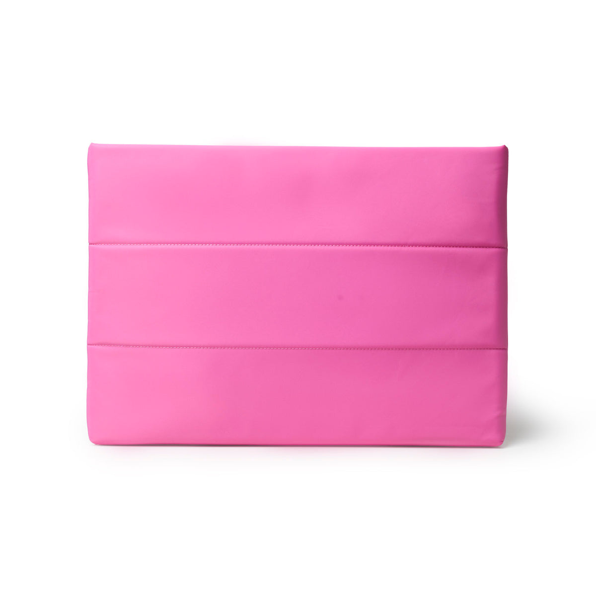 Hot pink nylon laptop sleeve featuring a sleek design and padded protection for stylish tech storage.