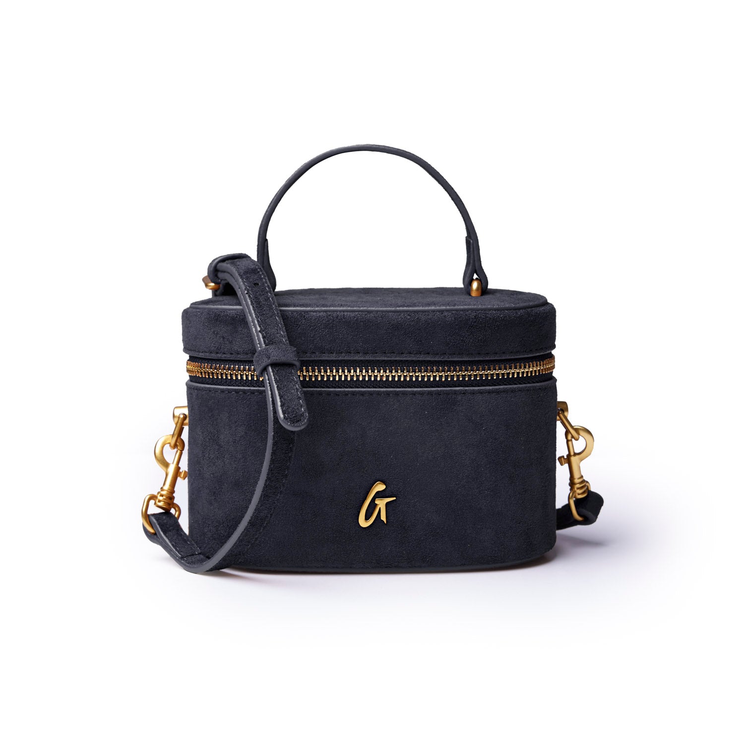 MINI SUEDE VANITY BAG - BLACK