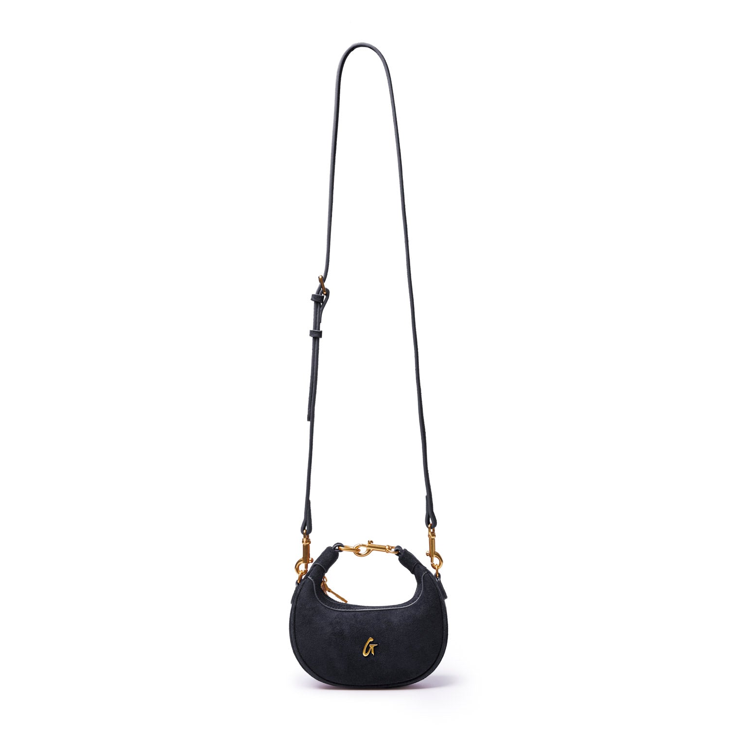 NANO SUEDE HOBO BAG - BLACK