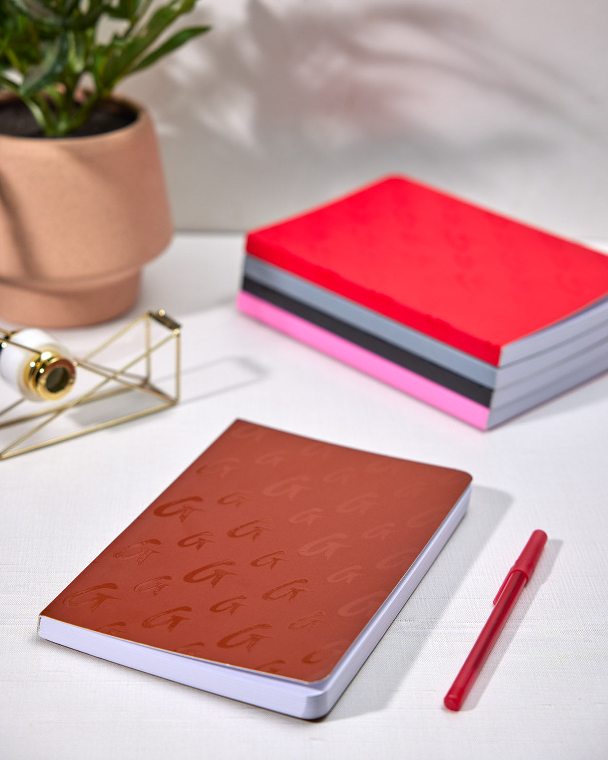 MONOGRAM NOTEBOOK - BROWN