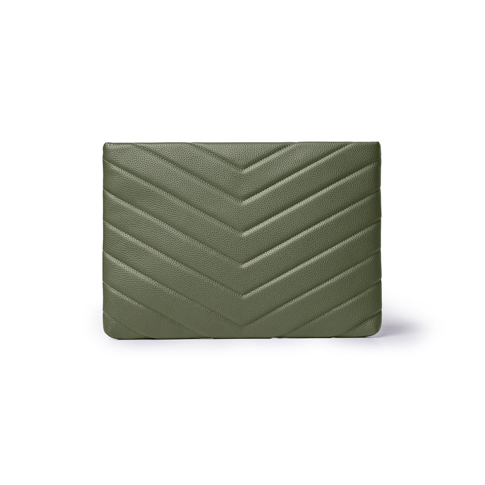 Pebble Laptop Sleeve | Olive Green | Vegan Leather | Fits Up To 17 ...