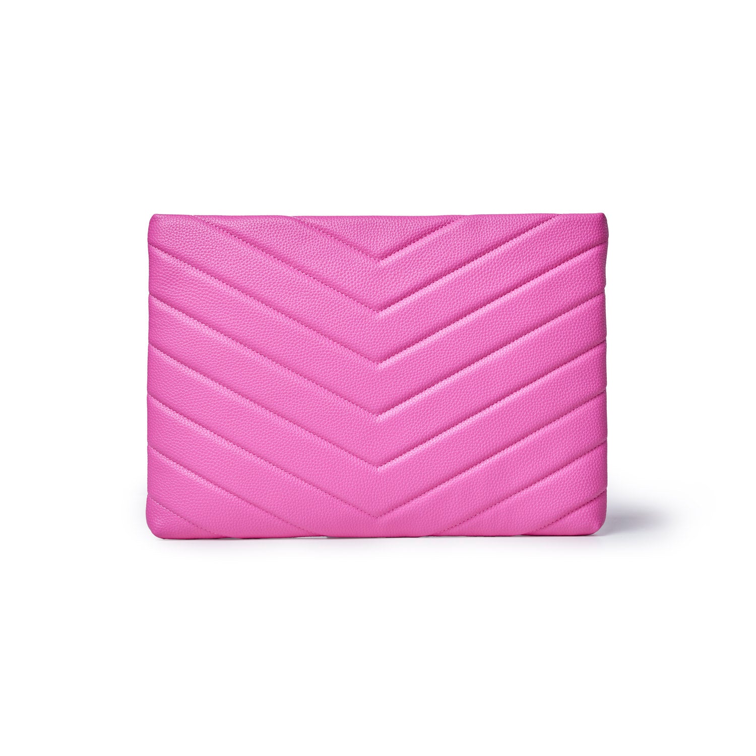 Hot pink pebble laptop sleeve with a chevron pattern, designed for stylish protection of laptops.