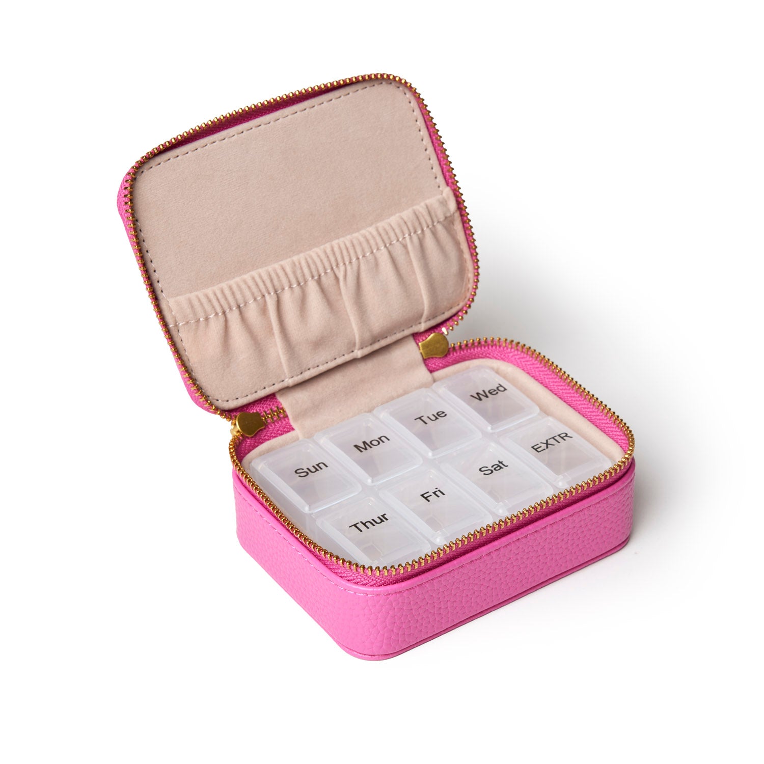 Pebble Pill Case - Hot Pink | Durable Vegan Leather | Compact Pebble Pill Case - Hot Pink | Durable Vegan Leather | Compact