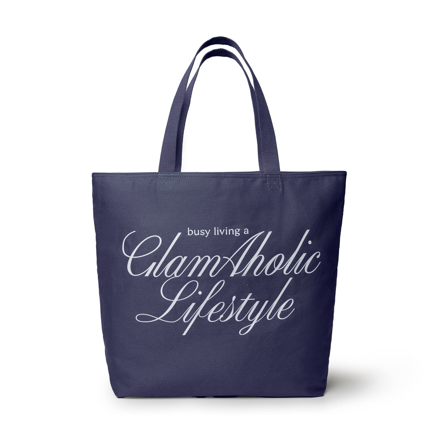 Busy Living Canvas Tote | Oversized Navy Travel Carryall | Glam