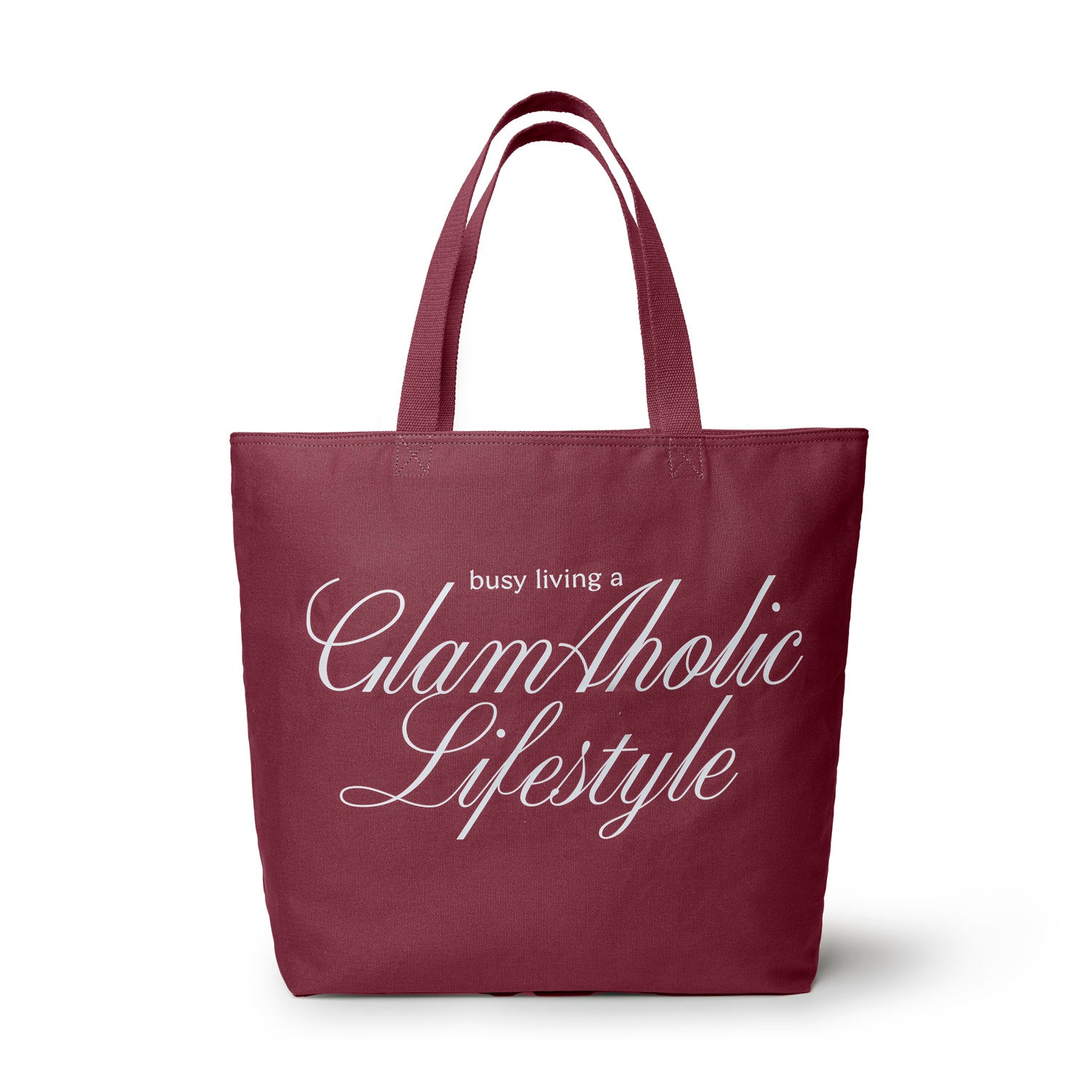 BUSY LIVING CANVAS TOTE - BURGUNDY