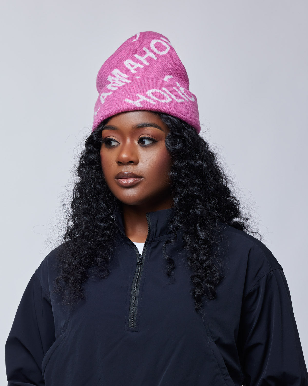 GLAM-AHOLIC LIFESTYLE BEANIE HOT PINK