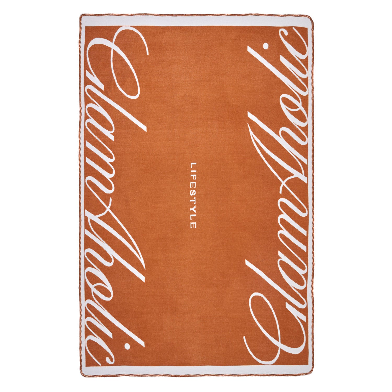 SIGNATURE LOGO LUXE THROW BLANKET - BROWN